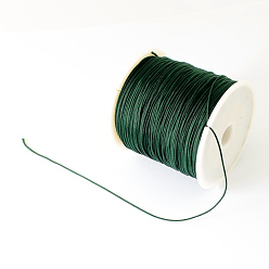 Dark Green Braided Nylon Thread, Chinese Knotting Cord Beading Cord for Beading Jewelry Making, Dark Green, 0.5mm, about 150yards/roll