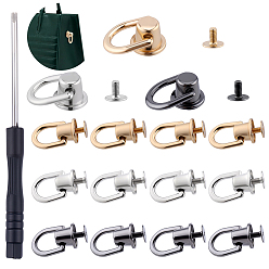 (52) Непрозрачная лаванда 30шт. 3 цвета, застежки-подвески из сплава, заклепки кольцевые ввинчивающиеся, с 1 отверткой из железа и пластика, чехол для телефона своими руками, кожаное ремесло, сумочка, аксессуары для кошельков, разноцветные, 1.9x1.5x0.9 см, Внутренний диаметр: 0.9x0.95 cm