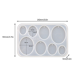 Oval Силиконовые формы для подвесок своими руками, формы для литья смолы, для уф-смолы, изготовление изделий из эпоксидной смолы, овальные, 94x143x5 мм