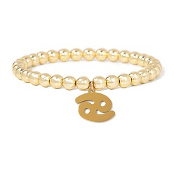 Рак Гематитовые синтетические немагнитные браслеты, браслеты с подвесками созвездия для мужчин и женщин, рак, 7-1/2 дюйм (19 см)