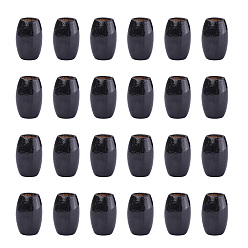 Черный Крашеные бусины из натурального дерева, без свинца, чёрные, 28~30x20 мм, отверстие : 8.5~10.5 мм