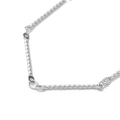 Stainless Steel Color 304 Stainless Steel Twist Bar Link Chain Bracelet, Stainless Steel Color, 6-3/8 inch(16.3cm)
