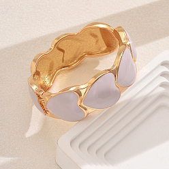 Белый Классические браслеты-сердечки из сплава с эмалью для женщин, идеальный подарок на день святого валентина, белые, внутренний диаметр: 2-3/8 дюйм (6 см)