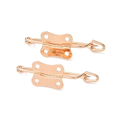 Light Gold Латунные основания для броши в форме бабочки, английские булавки для шитья одежды, булавки для килта с прямоугольными лотками, стойки покрытие, золотой свет, 10x31.5x6.5 мм, отверстие : 1.6 мм, Размер лотка: 12.5x10 мм