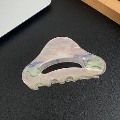 Бежевый Акриловые заколки для волос на когтях, для женщин девушек, вентилятор, бежевые, 45x84 мм