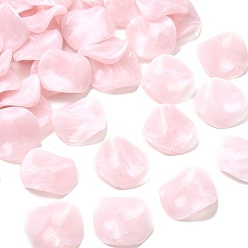 Pink Непрозрачные акриловые бусины, имитирующие драгоценные камни, витой плоский круглый двухцветный, розовые, 24~25x24~25x5 мм, отверстие : 1.8 мм, Около 263 шт / 500 г