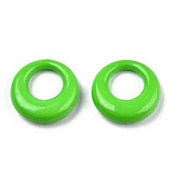Lime Green Opaque Acrylic Pendants, Ring, Lime Green, 25x7.5mm, Hole: 12.5mm, about 260pcs/500g