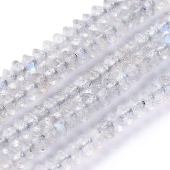 Labradorite Natural Labradorite Beads Strands, Faceted, Bicone, 2.8~3.2x1.5~2.2mm, Hole: 0.7mm, about 226pcs/strand, 15.35 inch(39cm)