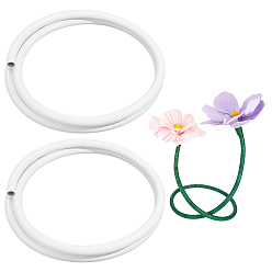 Белый 2 рулоны пластиковых алюминиевых изогнутых трубок, формовочная трубка для укладки, самодельные цветочные стебли, белые, 2000x20 мм