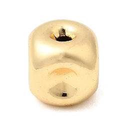 Настоящее золото 18K Латунные бусины, долговечный, без кадмия и без свинца, стойки покрытие, кубические, реальный 18 k позолоченный, 10.5x10~10.5x10~10.5 мм, отверстие : 1.8~2.5 мм