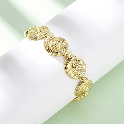 Настоящее золото 18K Латунь ссылка браслеты для женщин, раковина, долговечный, стойки покрытие, без свинца и без кадмия, реальный 18 k позолоченный, 7-3/4 дюйм (19.8 см), ссылка: 21.5x14.5x4 mm