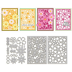 Flower of Life Углеродистая сталь разрезает трафареты, для diy scrapbooking, Фотоальбом, декоративная бумага для тиснения, цвет нержавеющей стали, Цветок жизни, 104~105x146~152x0.8 мм, 3 шт / комплект