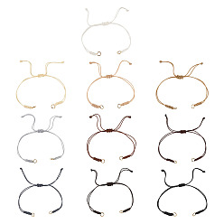 (52) Непрозрачная лаванда 30шт 10 стили регулируемый вощеный полиэстеровый шнур изготовление браслета, разноцветные, 4-3/8~10-1/4 дюйм (11~26 см), 10 шт / комплект