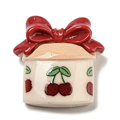 Box Рождественский thene из непрозрачной смолы декодирует кабошоны, огнеупорный кирпич, коробка, 25x25x10 мм