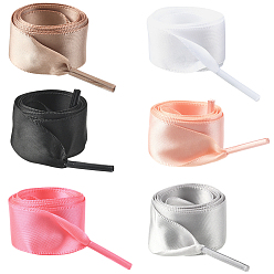 (52) Непрозрачная лаванда 6 пары 6 цветные полиэстеровые шнурки, для обувной фурнитуры, разноцветные, 1240x20x0.2 мм, 1 пара / цвет