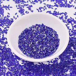 (QTL177) Прозрачный Кобальтовый AB Миюки четверть бусины тила, японский бисер, 2-луночное, (QTL 177) прозрачный кобальт AB, 5x1.2x1.9 мм, Отверстие: 0.8 мм, о 480 шт / бутылка, 10 г / бутылка