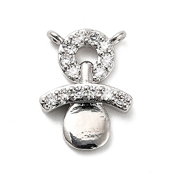 Платина Латунные микро проложить кубического циркония подвески, стойки покрытие, долговечный, без свинца и без кадмия, платина, 13x10x2.5 мм, отверстие : 1 мм