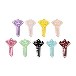 (52) Непрозрачная лаванда Непрозрачные акриловые подвески, ключ, разноцветные, 49x30.5x2.5 мм, отверстие : 2.5 мм