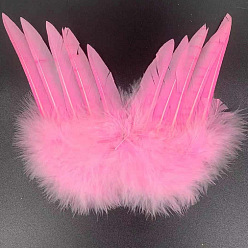 Бледно-Розовый Мини-кукла с перьями ангела и крыльями, с полиэфирной веревкой, Для изготовления кукол своими руками, реквизит для фотосъемки, украшения, аксессуары, розовый жемчуг, 140x180 мм