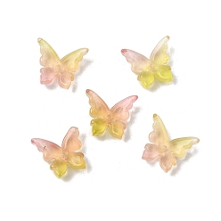 Шампанско-Желтый Стеклянные бусины, бабочка, два тона, шампанское желтый, 12x13.5x3.5 мм, отверстие : 1.2 мм