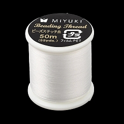 Old Lace MIYUKI Nylon Beading Thread for Seed Beads, Flat, Old Lace, 0.15x0.1mm, about 54.68 Yards(50m)/Roll