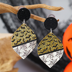 Коричневый Акриловая летучая мышь хеллоуин кулон брелок своими руками серьги-гвоздики аксессуары, коричневые