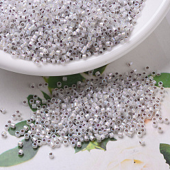 (DB0223) Опаловый AB с Серебряной Подкладкой Бусины miyuki delica, цилиндр, японский бисер, 11/0, (дБ 0223) опал серебро, 1.3x1.6 мм, отверстия: 0.8 мм, около 10000 шт / мешок, 50 г / мешок