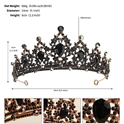 Реактивный Самолет Обручи для волос из сплава со стразами для женщин и девочек, черный свадебный венец, струя, 135~140 мм