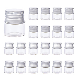 Clear Glass Jar Glass Bottle for Bead Containers, with Tampions, Clear, 32x27mm, 20pcs/box