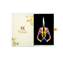 Pearl Pink Stainless Steel Scissors, Embroidery Scissors, Sewing Scissors, with Zinc Alloy Enamel Handle, Pearl Pink, 140x90x20mm