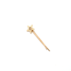 Doré  Accessoires bobby épingle à cheveux en fer, étoiles, or, 52.5x2mm