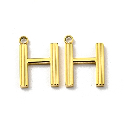 Letter H 304 Edelstahl Anhänger, Brief Reize, Buchstabe h, 14x10x1.5 mm, Bohrung: 1.4 mm
