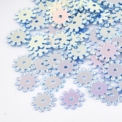 Светлый Стально-синий Аксессуары для орнаментов, пластиковые пайетки / блестки из пвх, горячее колесо, светло-стальной синий, 8~8.5x0.4 мм, Отверстие : 1 мм , около 20000 шт / 500 г