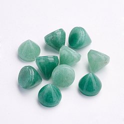 Зеленый Авантюрин Естественный зеленый авантюрин кабошонов, конус, 10~11x10~11 мм