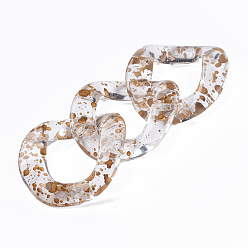 Camel Transparent Acrylic Linking Rings, Quick Link Connectors, for Curb Chains Making, Twist Oval, Camel, 40x33x10mm, Inner Diameter: 19x23mm