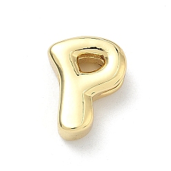 Letter P Латунные бусины, долговечный, стойки покрытие, без свинца и без кадмия, реальный 18 k позолоченный, Письмо P, 12x9.5x4.5 мм, отверстие : 2.5x2 мм