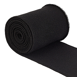 Negro Cinta elástica de algodón mercerizado, para accesorios de ropa, negro, 2-3/8 pulgada (61 mm)