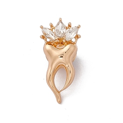 Light Gold Булавка для лацкана с хрустальными стразами, брошь из сплава для рюкзака, золотой свет, 30x14.5x4 мм, штифты : 1.3 мм