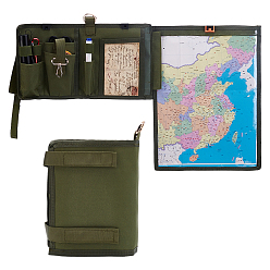 Светло-зеленый Коричневый 1Тканевая и пластиковая сумка для хранения инструментов, сумка для карт, прямоугольные, с латунным карабином с фиксатором 1шт., оливковый, 200~385x285~365x3~6 мм