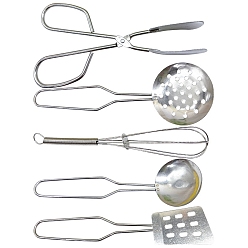 Платина Мини-приспособление для приготовления пищи, машинка для стрижки лопатка ложка венчик для взбивания яиц инструмент крючок стойка игрушка миска тарелка наборы, платина, 135x30 мм