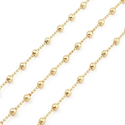 Real 18K Gold Plated Brass Ball Chains, Cadmium Free & Nickel Free & Lead Free, Unwelded, with Spool, Round, Real 18K Gold Plated, 1 and 2.8mm