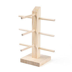 Льняное Полотно 3-ярусные деревянные стеллажи для очков, с железными винтами, белье, 15x15x23.5 см