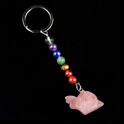 Розовый Кварц Брелок из розового кварца, с кварцевым резонатором, аметист, ляпис, авантюрин, красный агат, красная яшма, улитка, 10 см