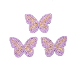 Pflaume Polyester-Schmetterlings-Cabochons, für die Herstellung von Haarschmuck, Pflaume, 30x43 mm
