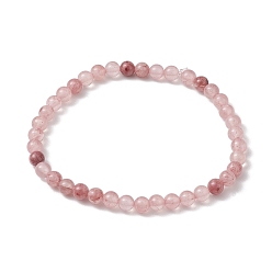 Зеленый Нефрит 4.5круглые эластичные браслеты из натурального зеленого нефрита, окрашенного мм мм, для женщин, Индийская красная, внутренний диаметр: 2-1/4 дюйм (5.6 см)