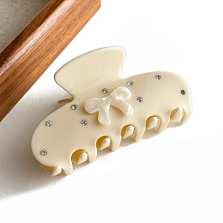 Белый Заколки для волос в форме когтей из ацетата целлюлозы, с бантом, аксессуары для волос для женщин и девочек, белые, 104x54x54 мм