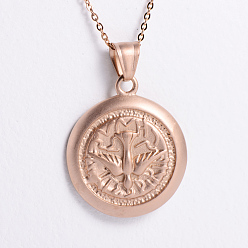 Розовое Золото Ожерелья с подвеской в виде голубя мира в европейском стиле из нержавеющей стали для женщин, розовое золото 