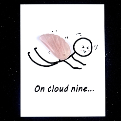 Розовый Кварц Резные фигурки из натурального розового кварца, украшение, для домашнего украшения рабочего стола, Подарочная карта своими руками с вдохновением, крыло, 30x15 мм