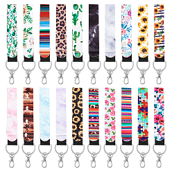 Mixed Color Neoprene Keychain, with Metal Finding and Alloy Swivel Lobster Claw Clasps, Mixed Color, Keychain: 20pcs/set, Clasp: 20pcs/set