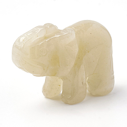 Топаз Нефрит Натуральный топаз украшения дисплей нефрита, слон, 36~42x15~20x25~30 мм